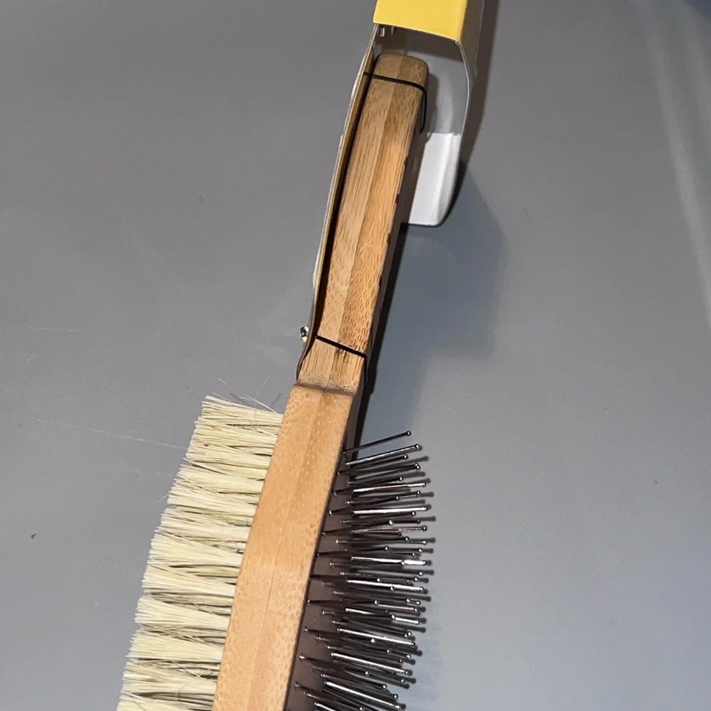Burt's Bees Double-Sided Pin Bristle & Hemp Hair Brush Natural pet dog cat NEW